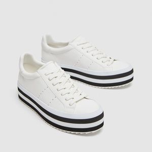 Zara Basic Collection Two Tone Platform Sneakers